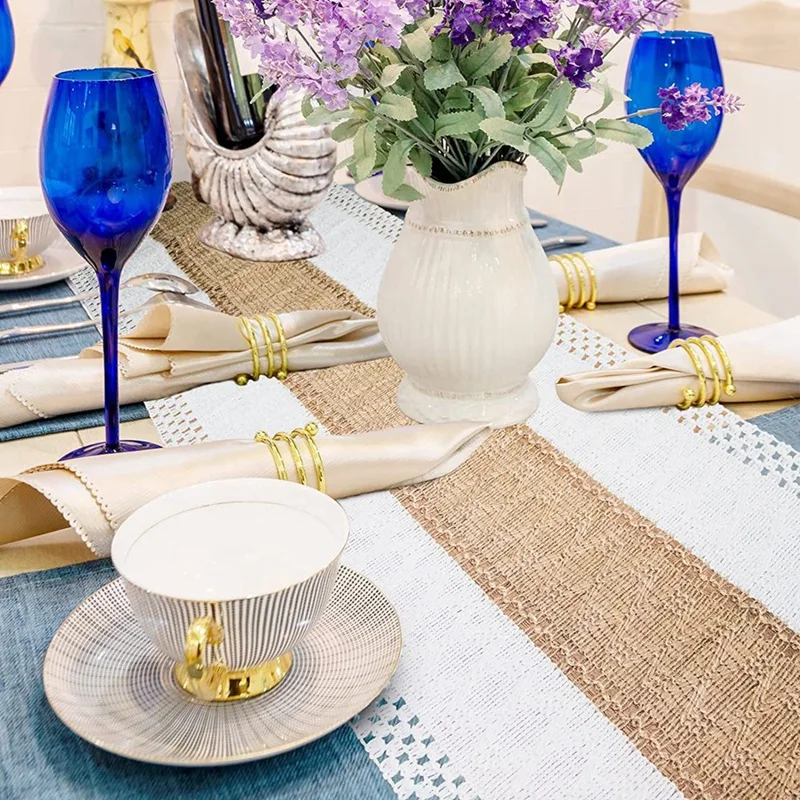 1 шт. настольная дорожка в стиле бохо кремовая и коричневая для фермерского дома с