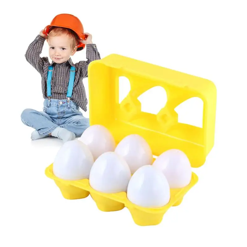 

Игрушка-пазл в форме яйца, развивающая игрушка-пазл, игрушка для раннего развития сортировки детей, игрушка с распознаванием цвета и формы, набор игрушек с 6 яйцами