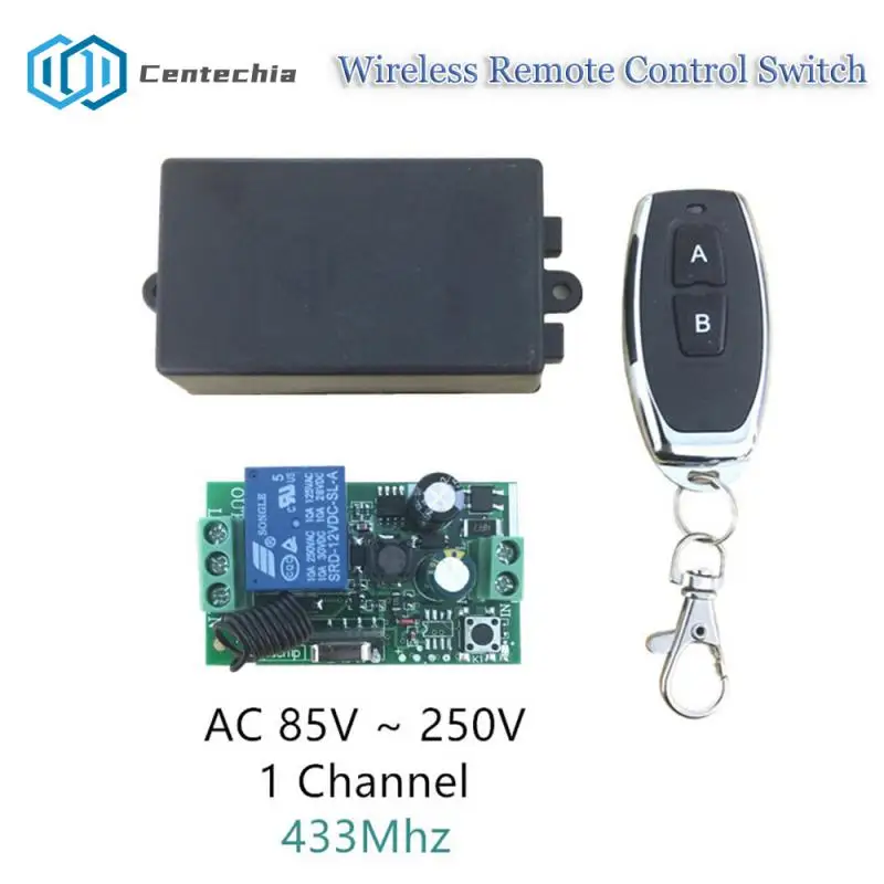 Беспроводной пульт дистанционного управления, 433 МГц, 220 В переменного тока, в, 10 А, 1-канальный релейный модуль, приемник, ВКЛ./ВЫКЛ., пульт дистанционного управления для светодиодных лампочек «сделай сам»