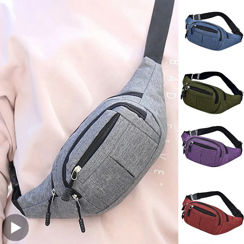 Male Belt Pouch For Waterproof Men Women Fanny Waist Bag Pack Banana Belly Lady Bum Hip Side Kangaroo Sachet Mobile Running Work