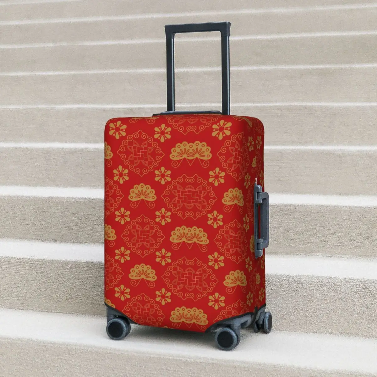 

Colorful Mandala Design Suitcase Cover Retro Floral Cruise Trip Holiday Practical Luggage Supplies Protector