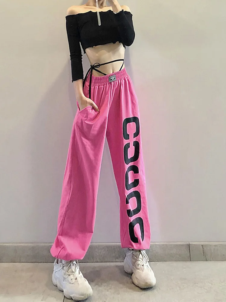 

Casual jazz Loose Wide Leg Trousers Ins Retro Teen Straight Trousers Hiphop Streetwear Spring Autumn New Women