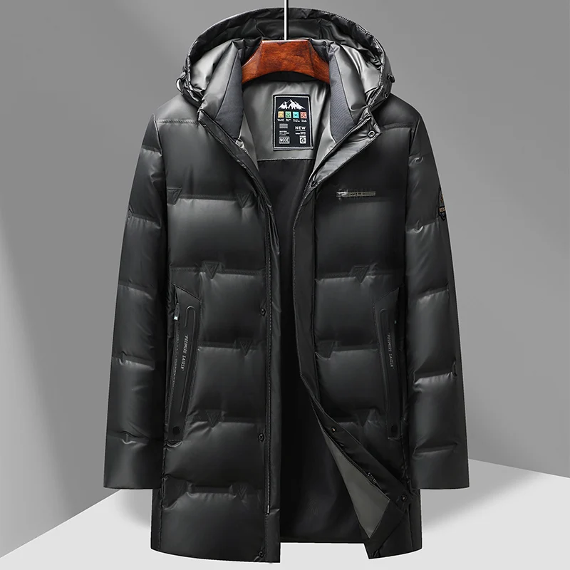 Мужской пуховик на утином пуху со съемным капюшоном
