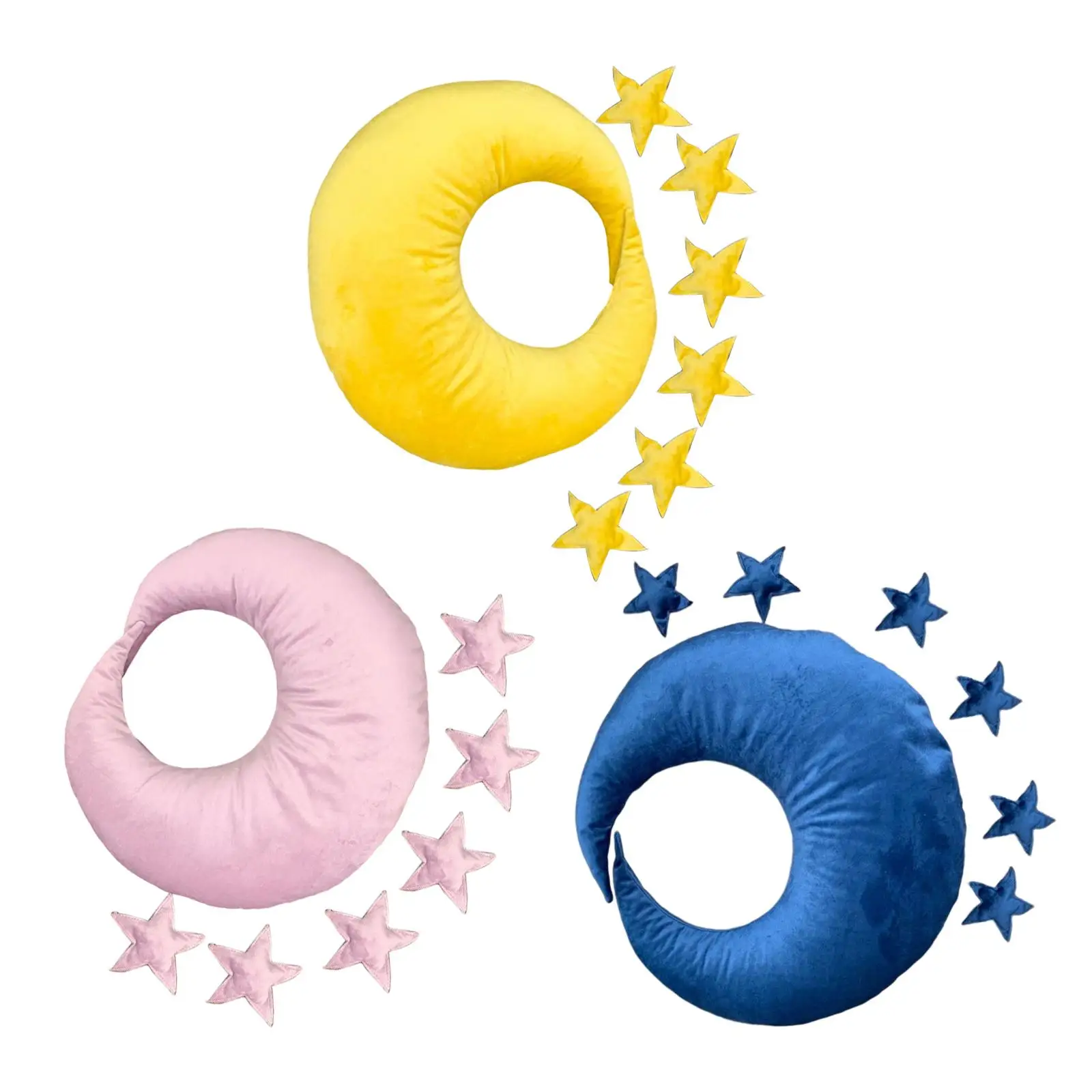 

Newborn Themed Prop Moon Shape Pillow fully Moon and A Hundred Days Backdrop Posing Pillow Mini for Gifts Boys Girls