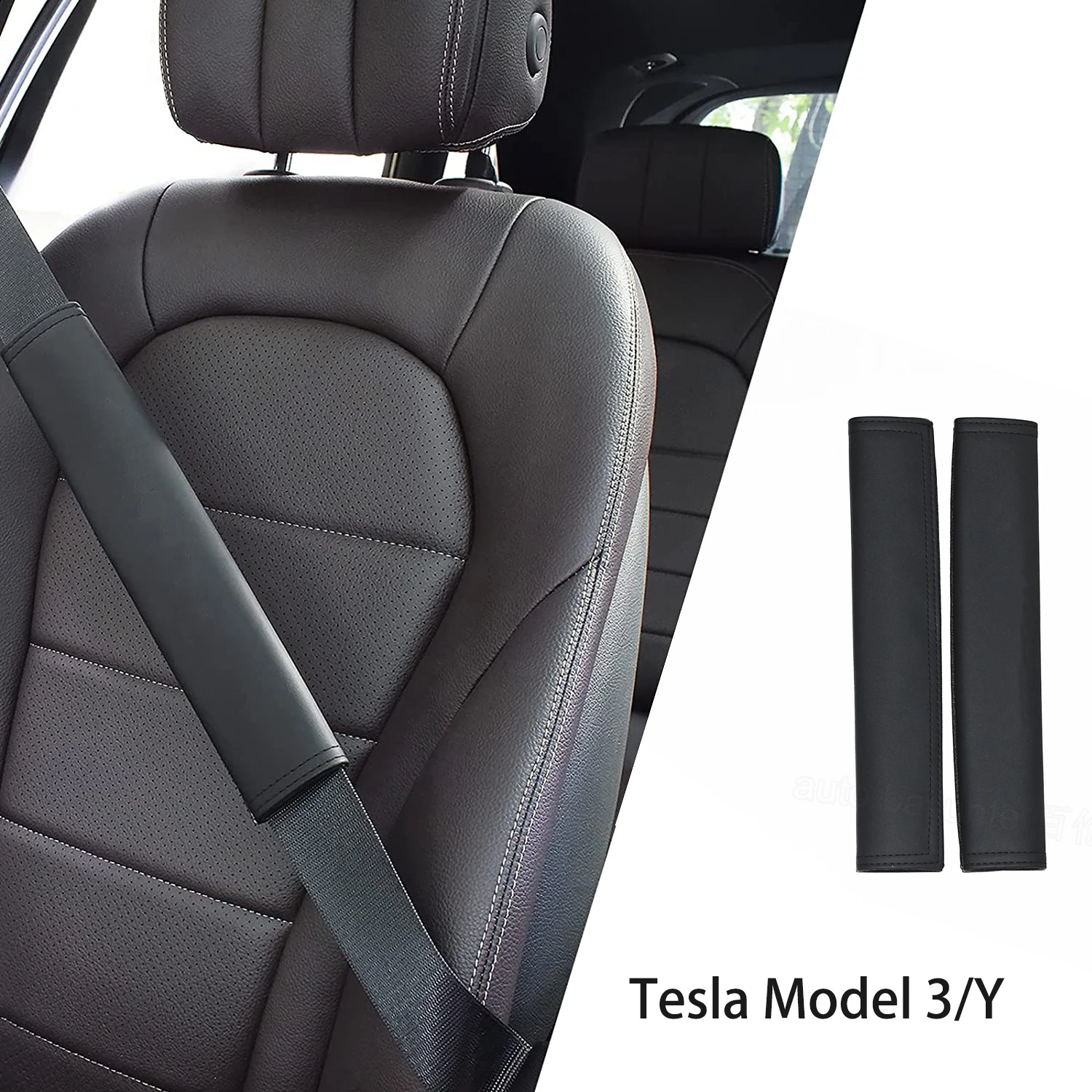 

Автомобильный защитный ремень безопасности Защита плеч Защита от царапин чехол для сиденья черный для Tesla Model 3 модель Y 2023 2022 2021 аксессуары