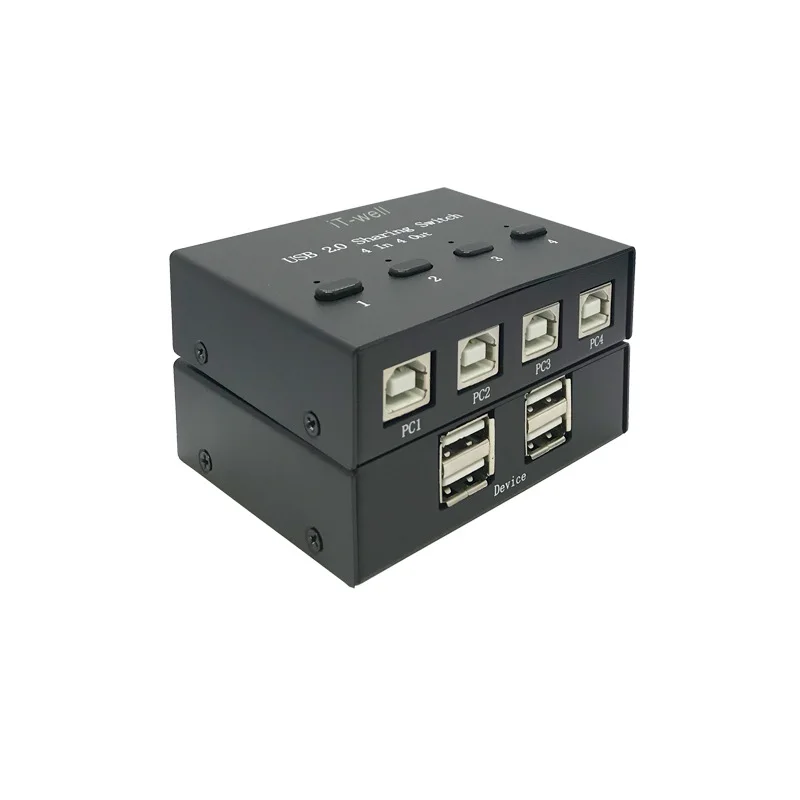 USB Manual Sharing Switch Selectors KVM Switches 4Ports HUB For Flash Printer keyboard mous P4 PC Share 4 USB Device