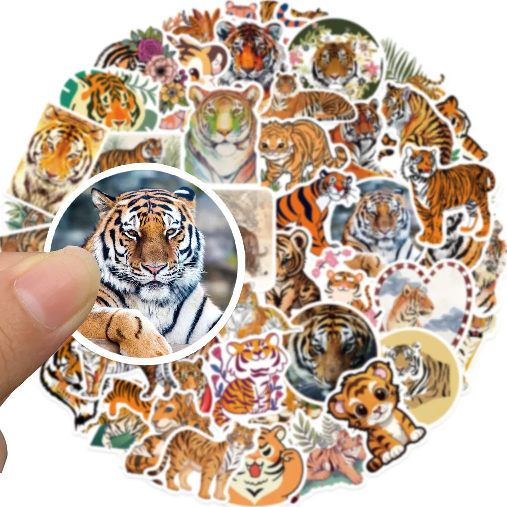 50PCS Животное Тигр Граффити Стикеры Автомобиль Гитара Мотоцикл Багаж Чемодан