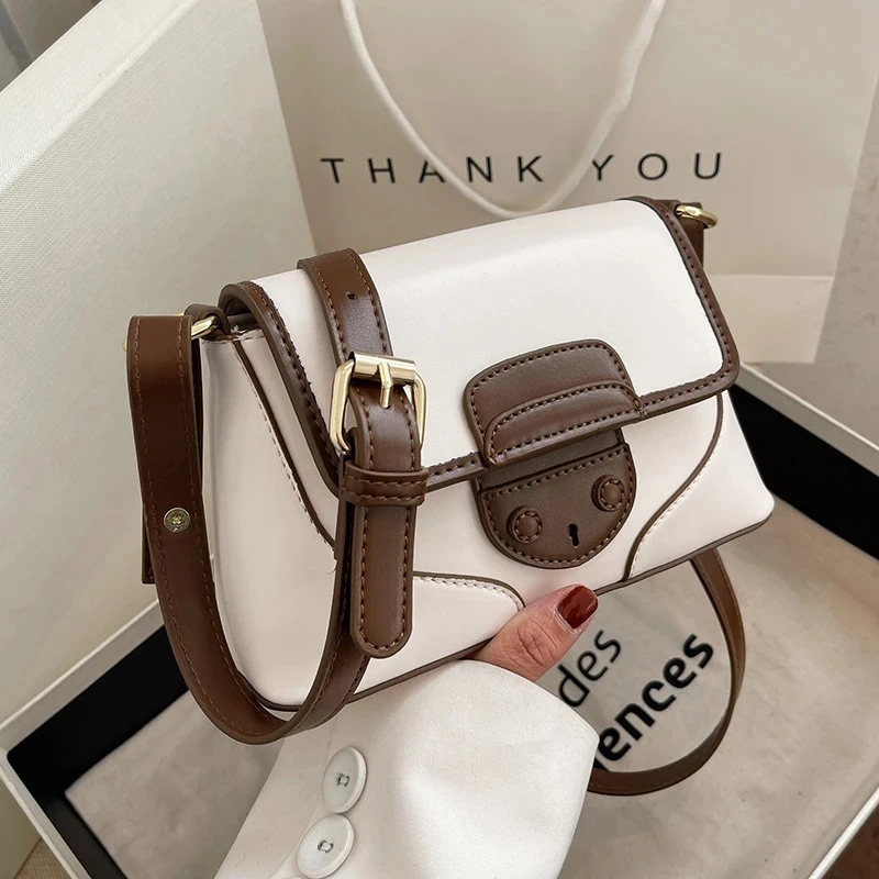 

Contrast Color Luxury Lady Qualited Mini Kawaii Cute Box Shape PU Leather Crossbody Sling Bag Women 2022 Shoulder bag and Purses