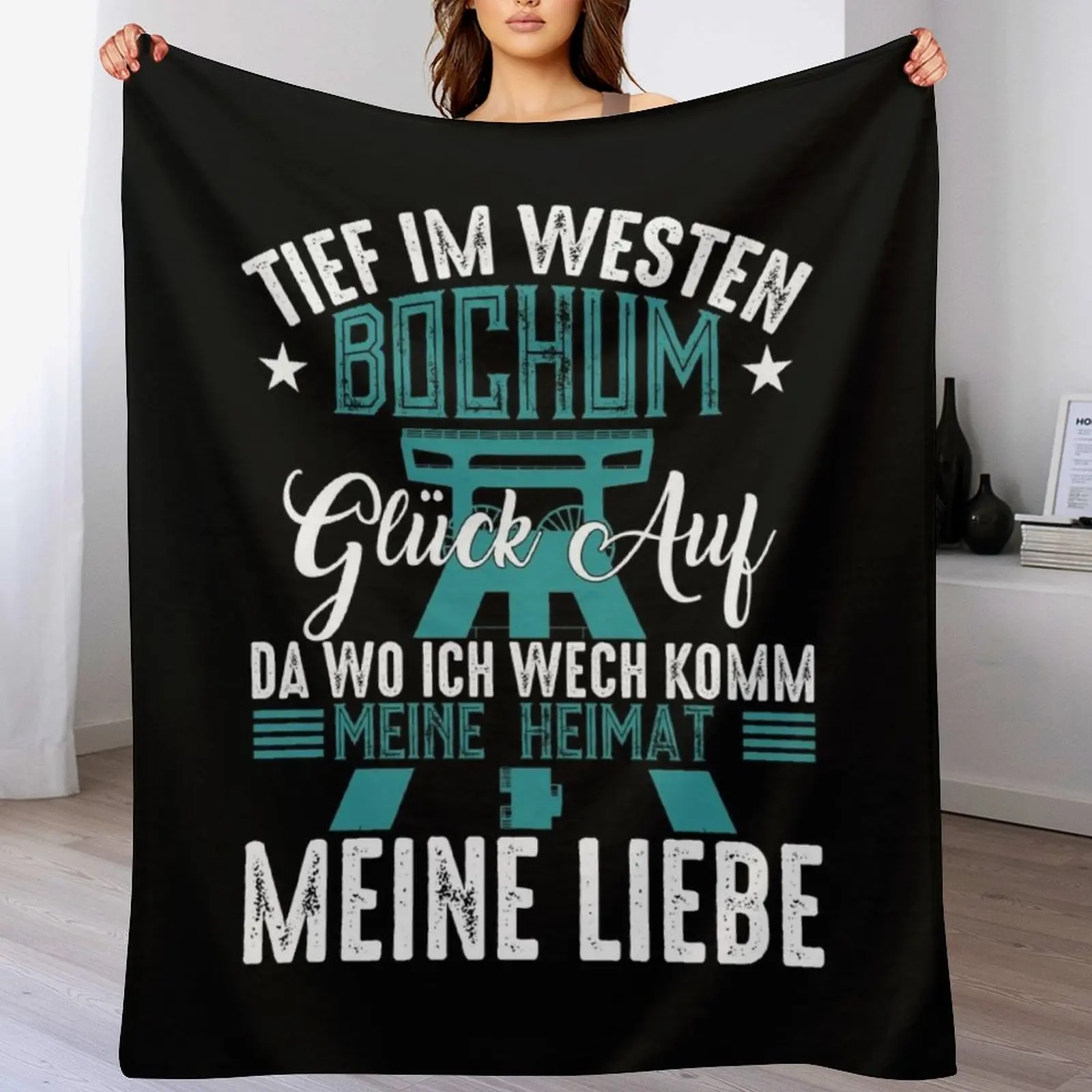 Bochum Ruhrpott &amp Ruhrgebiet Good Luck On Soccer Fan Bochumer Плед Путешествия Винтаж косплей аниме Одеяла