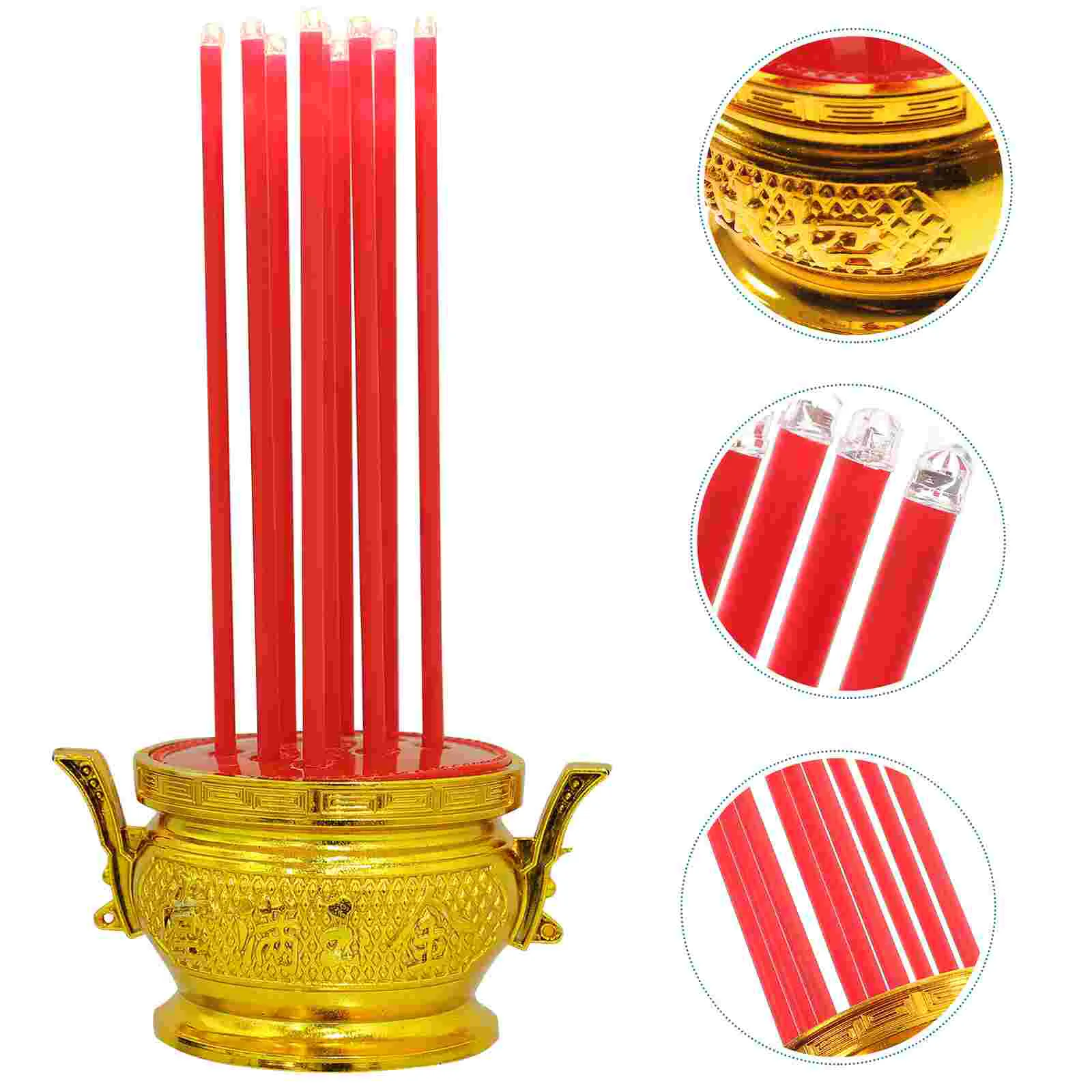

Burnerled Electronic Censer Electricchinese Sacrifice Altar Lampreusablesupplies Stick Decorative Light Shui Portable