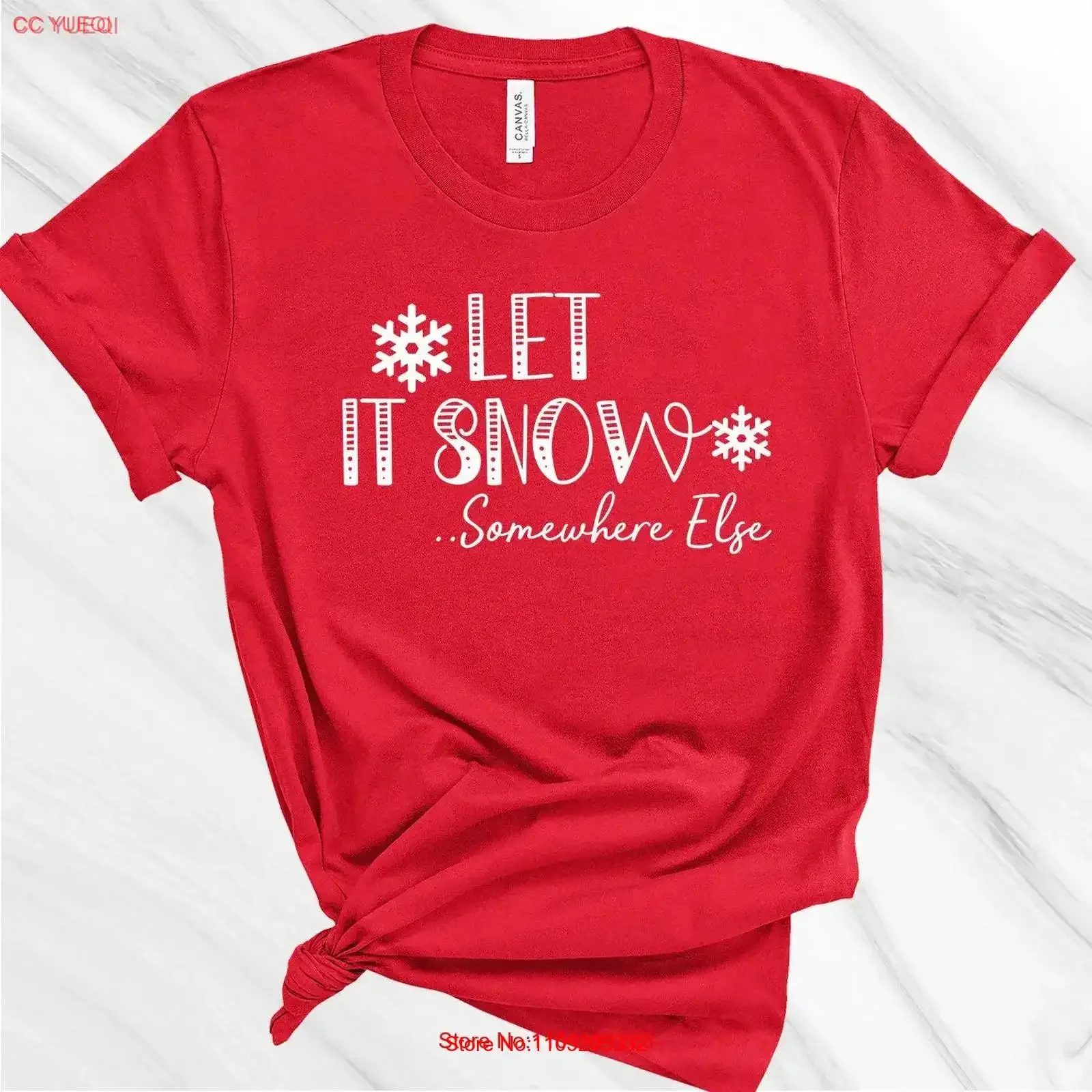 Фото Футболка Let it Snow Bah Humbug, рождественская женская футболка «Я ненавижу Hello», зимние праздники, винтажный топ с рисунком для повседневной носки №1