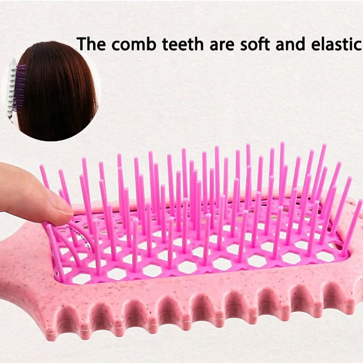Пружинная расческа для завивки волос с треугольным хвостом массажная из