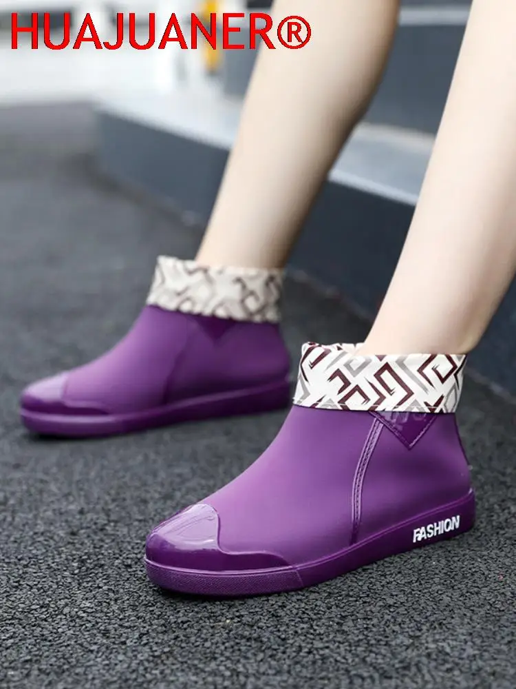 Shoes Women 2024 Fashion Non Slip Rain Boots Tube for Waterproof Work Water Botas De Caza Espanolas