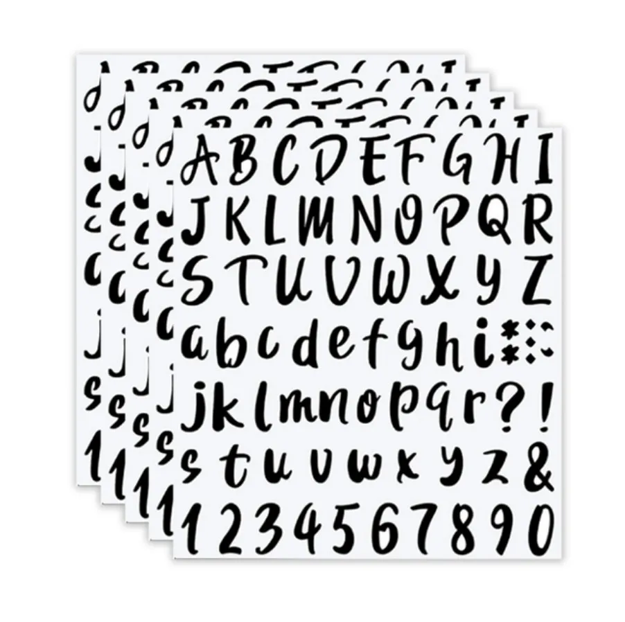 

5sheets Self Adhesive Black Waterproof Scrapbooking Vinyl Address Alphabet Numbers Stickers Letters for Mailbox Signs