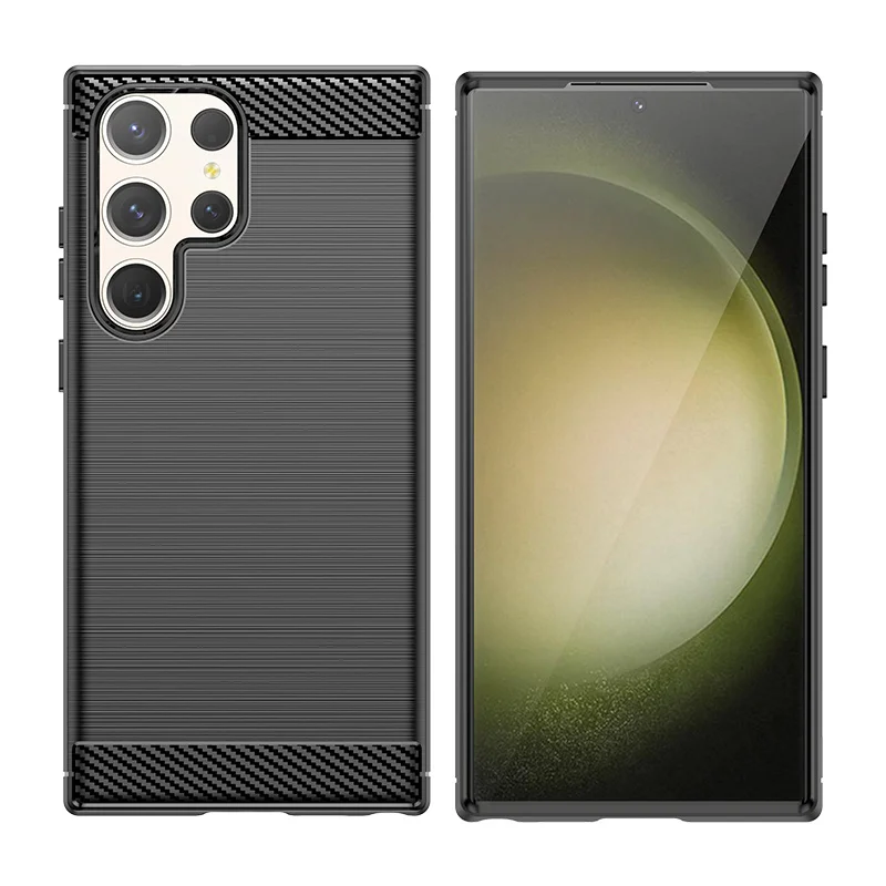 For Samsung Galaxy S23 Ulrta Case For Samsung S23 Ulrta Cover Funda Soft Silicone Carbon Fiber Bumper Samsung Galaxy S23 Ulrta