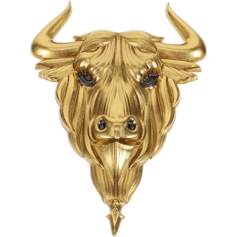 Настенная подвесная голова быка для домашнего декора, украшение из смолы в скандинавском стиле, искусственная смола, голова быка, Настенное подвесное синтетическое украшение