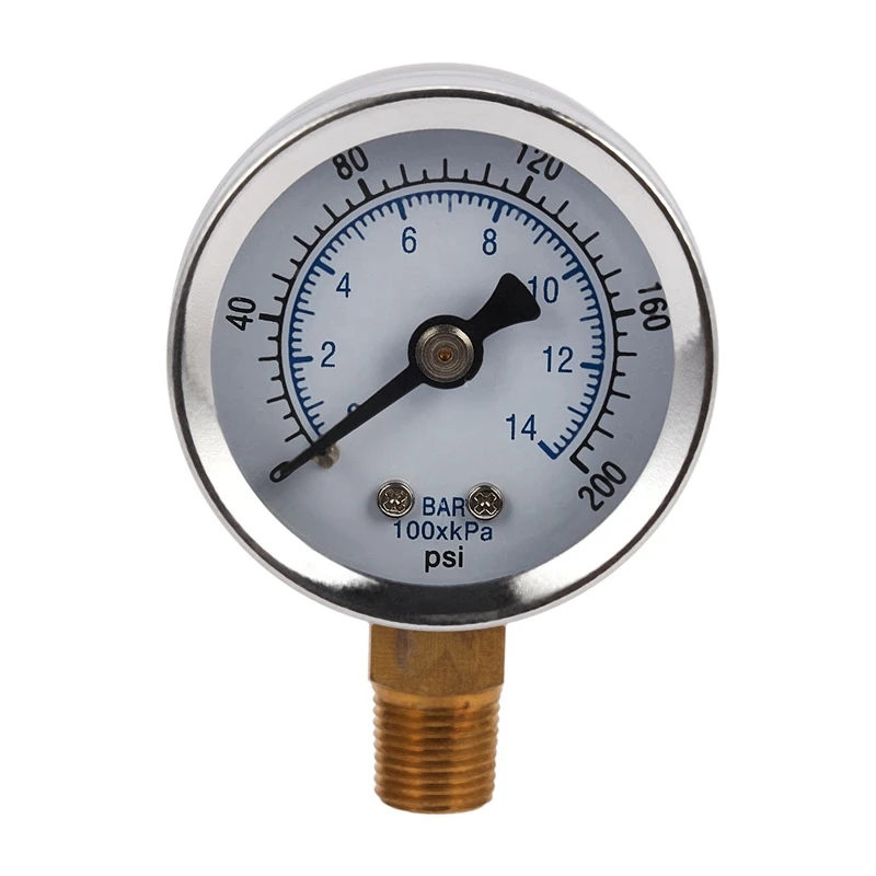 

New-Ts-40-14 Bar 0-200 Psi 0-14 Bar Pressure Gauge 1/8 Male Npt Pressure Gauge Air Compressor Hydraulic Vacuum Gauge Manometer