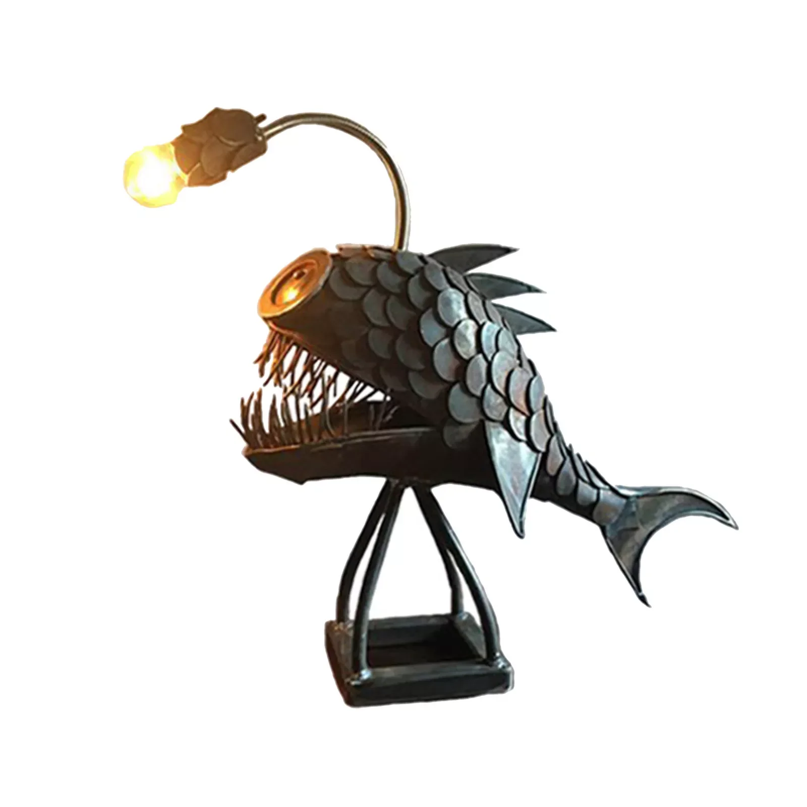 

Creative Retro Night Light Rustic Style Fish Statue Rustic Lighting Desk Lamp Home Decor Bedroom Nightlight Cool Birthday Gift