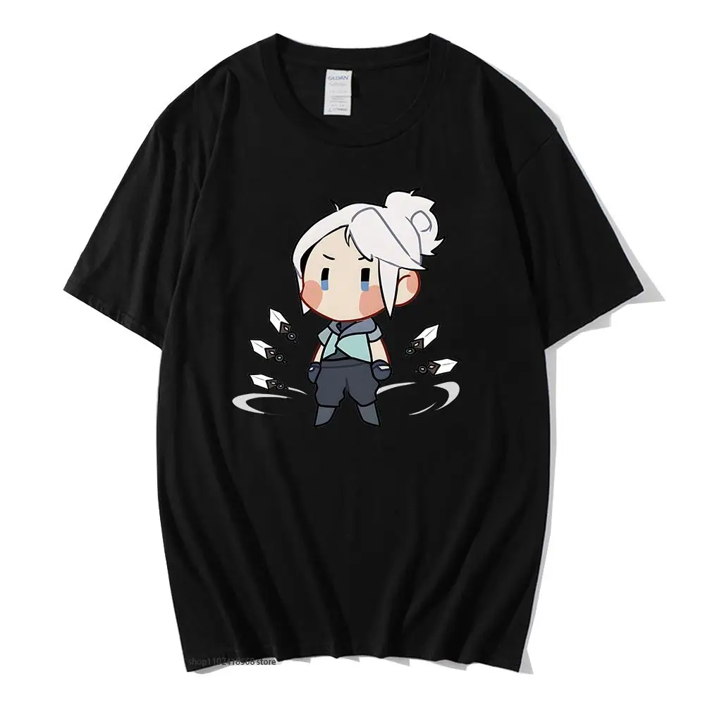 

VALORANT Anime T-Shirts Jett Tshirt Cute Cartoon Top Tracksuit Men Streetwear Unisex Students Clothing 100% Cotton Womens Tees