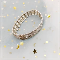 fashion roman style crystal silver bracelet womens accessories personalized elastic womens fashion simple couples bracelet