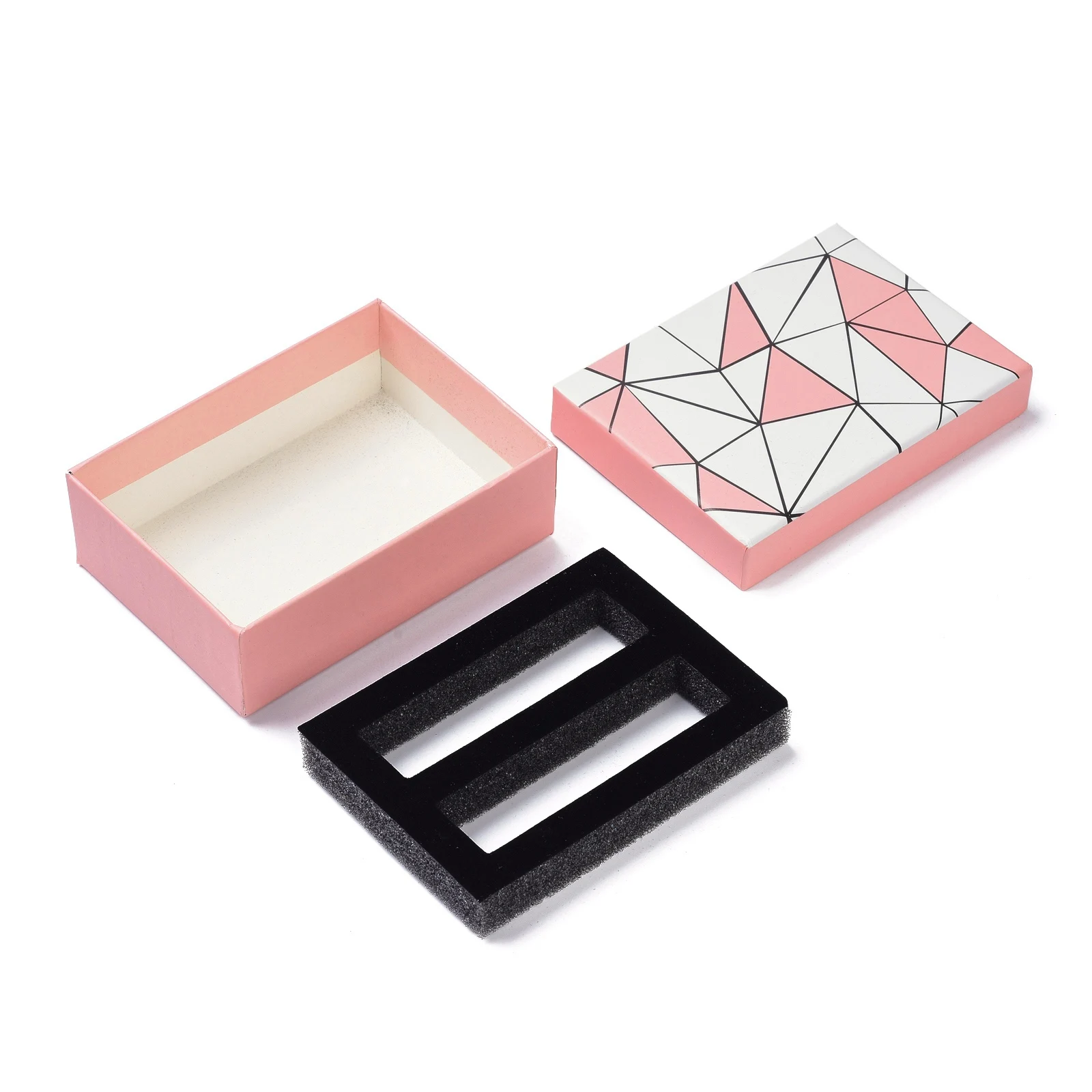 20pcs Rectangle Paper Box Diamond Plaid Pattern with Raffia/Sponge for Lipstick Storage Birthday Valentines Gift DIY Packaging