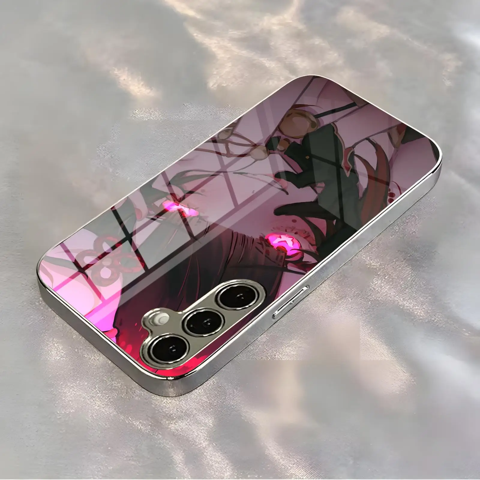 Фото Чехол для телефона Samsung S26 S25 S24 S23 S22 S21 Plus Ultra Note20, гальванизированное стекло, дизайн Honkai Star Rail Sparkle №5