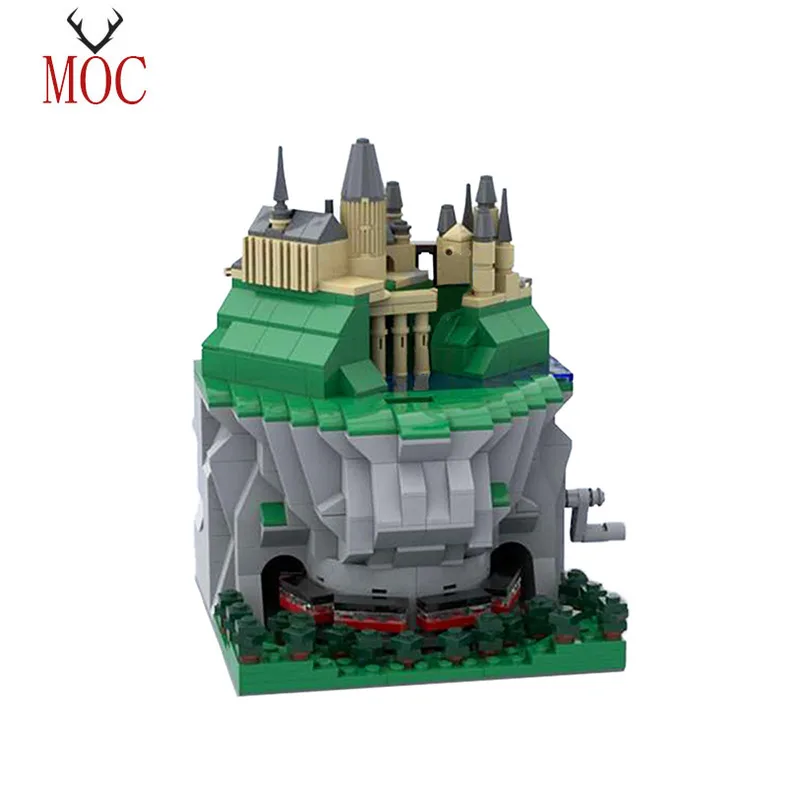 

School Magic Train Building Manual Rotation Kinetic Sculptureby Building Block Toy MOC Education Decompression Child Gift