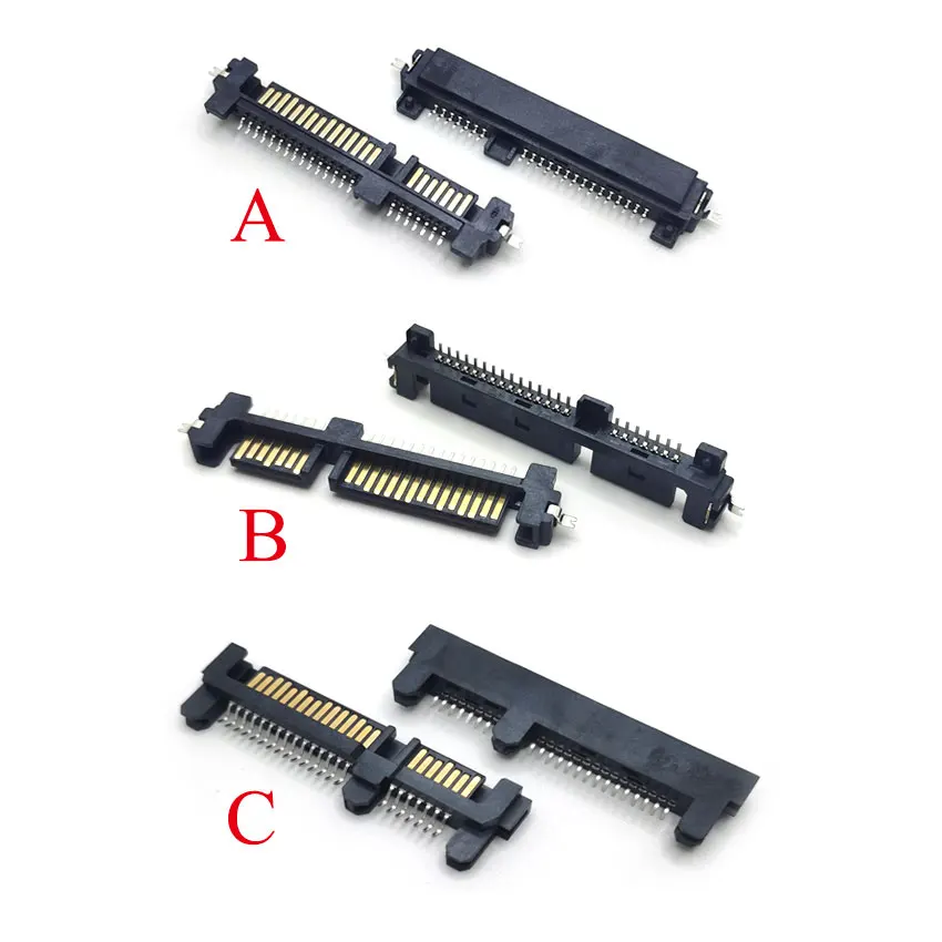 

1-10pcs SATA Interface Socket SSD Solid State Drive Seat 7+15P 22PIN Male Connector Seat Sinking Plate Patch Type Connector Port