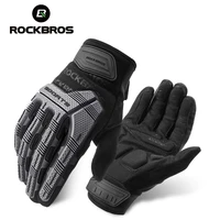 rockbros motorcycle cycling gloves sbr shockproof pad breathable gel bike gloves men women full finger bicycle sports gloves