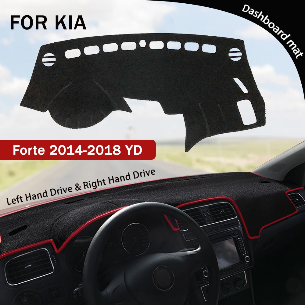 

Нескользящий коврик для KIA Forte 2014 2015 2016 2017 YD, коврик для приборной панели, фланелевый козырек от солнца, коврик для защиты от светильник, автом...