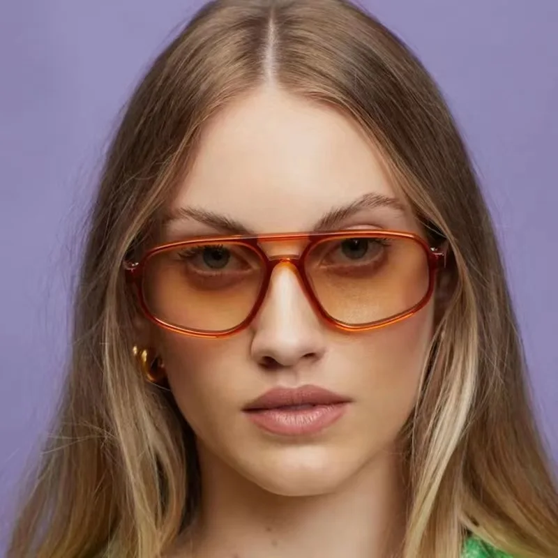 

Солнцезащитные очки в ретро-стиле UV400 для мужчин и женщин, небольшие прямоугольные, с двойным лучом, в винтажном стиле 90-х годов, с синими зат...