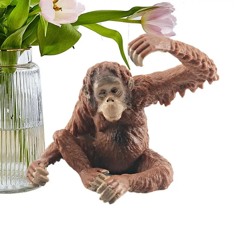 

Gorilla Animal Toy Male Gorilla Realistic Animal Figurine Jungle Animals Playset Durable Wildlife PVC Material Gorilla Figurine