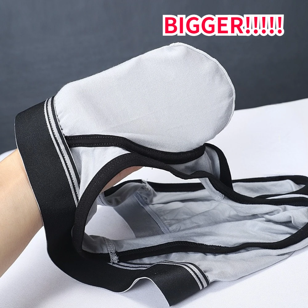 Man Ultra-Low Briefs with Super Big Penis Pouch Bulge Dick Boxer Modal Elastic Sexy Lingerie Long Cock Gay Plus U-convex Erotic
