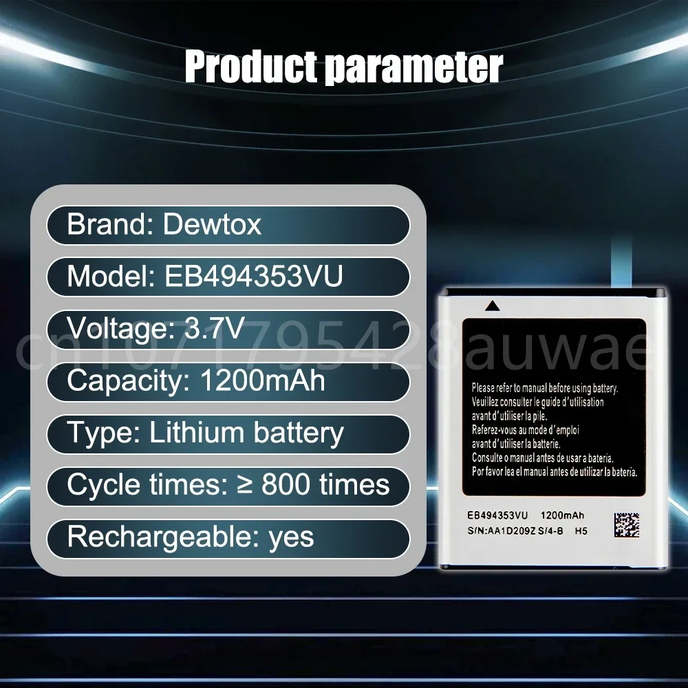 Оригинальный аккумулятор EB 494353 VU для Samsung S5750 GT-S5570 I559 S5570 S5330 S5232 C6712 VA