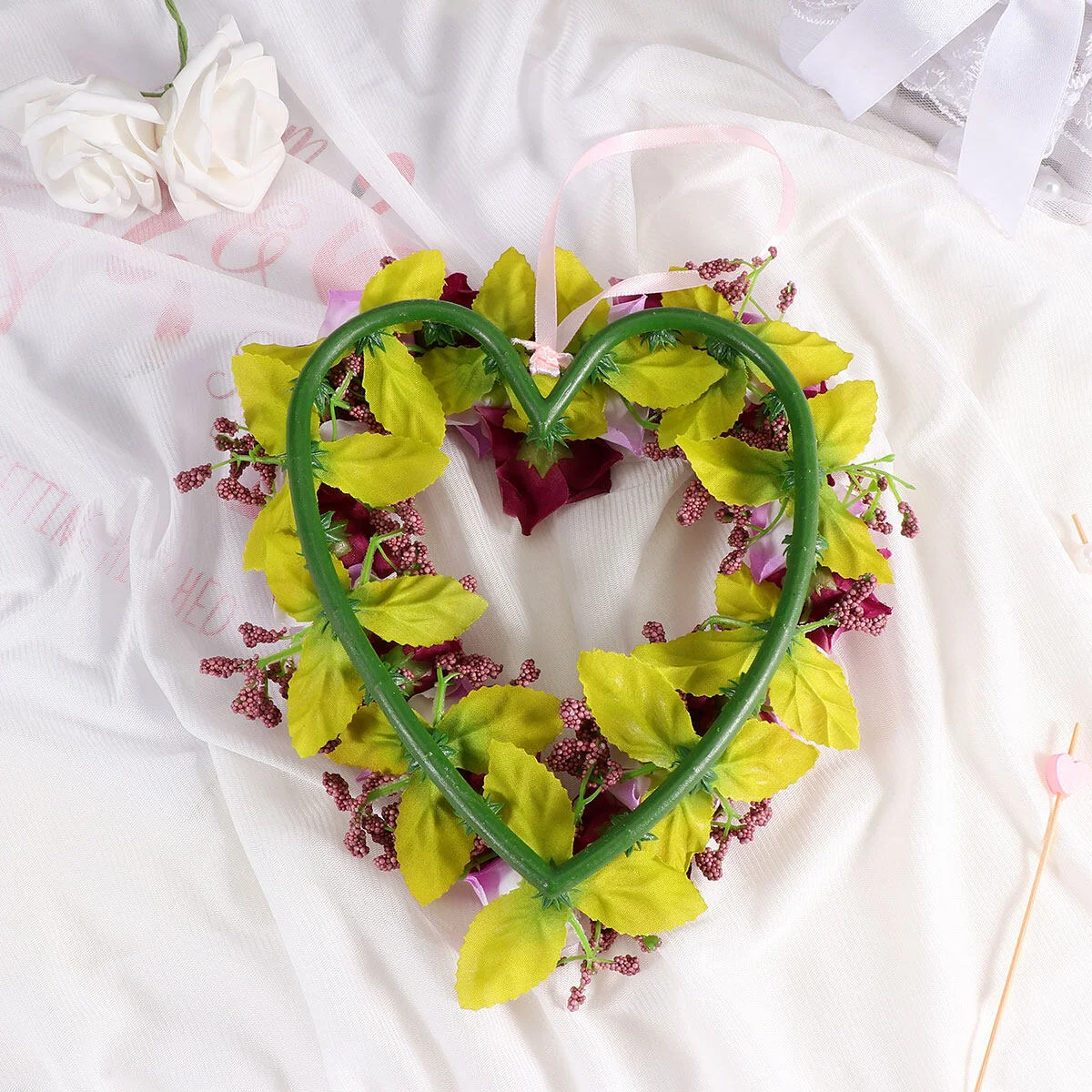 

Artificial Garland Hanging Wedding Fake Artificial Flower Garland Heart Hangers Decorate Commemorate