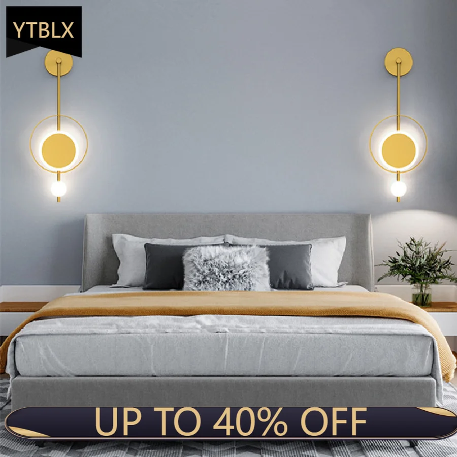 

Bedside Lamp Wall Lamp Modern Minimalist Creative Net Red Nordic New Light Luxury Master Bedroom Creative Living Room Wall Lamp