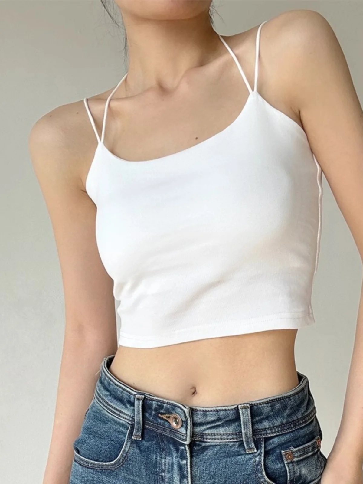 Сексуальная черная внутренняя одежда с подвесным воротником Cami Women Летняя на