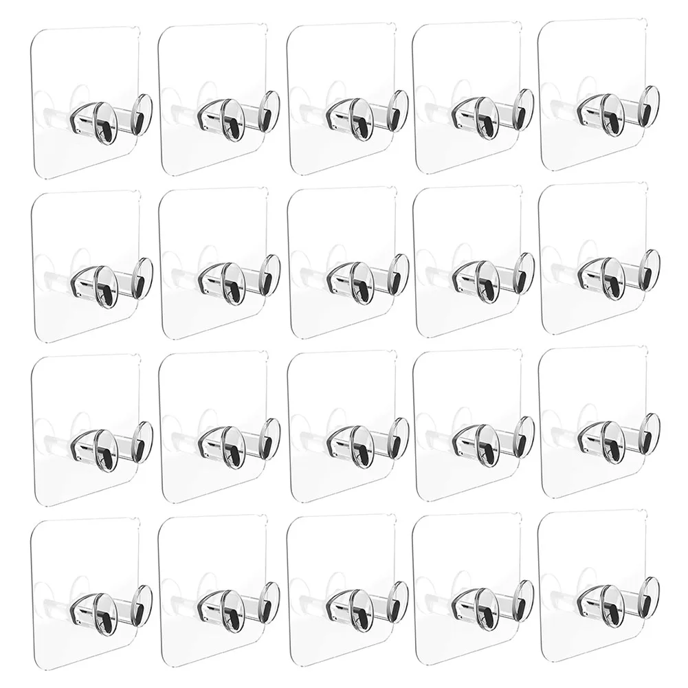 

Toothbrush Holder ,Shaver Holder Plug Bracket Hooks Bathroom No Drilling Strong Double Hooks
