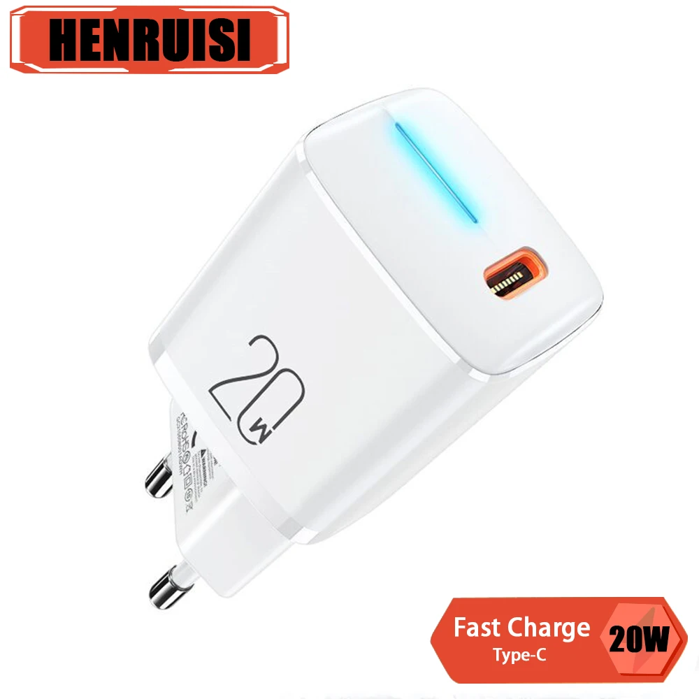 

PD 20W Wall Charger Adapter EU/US Plug For iPhone 15 14 Pro Samsung Galaxy S22 Xiaomi MI Fast Charging Type C Cable Quick Charge