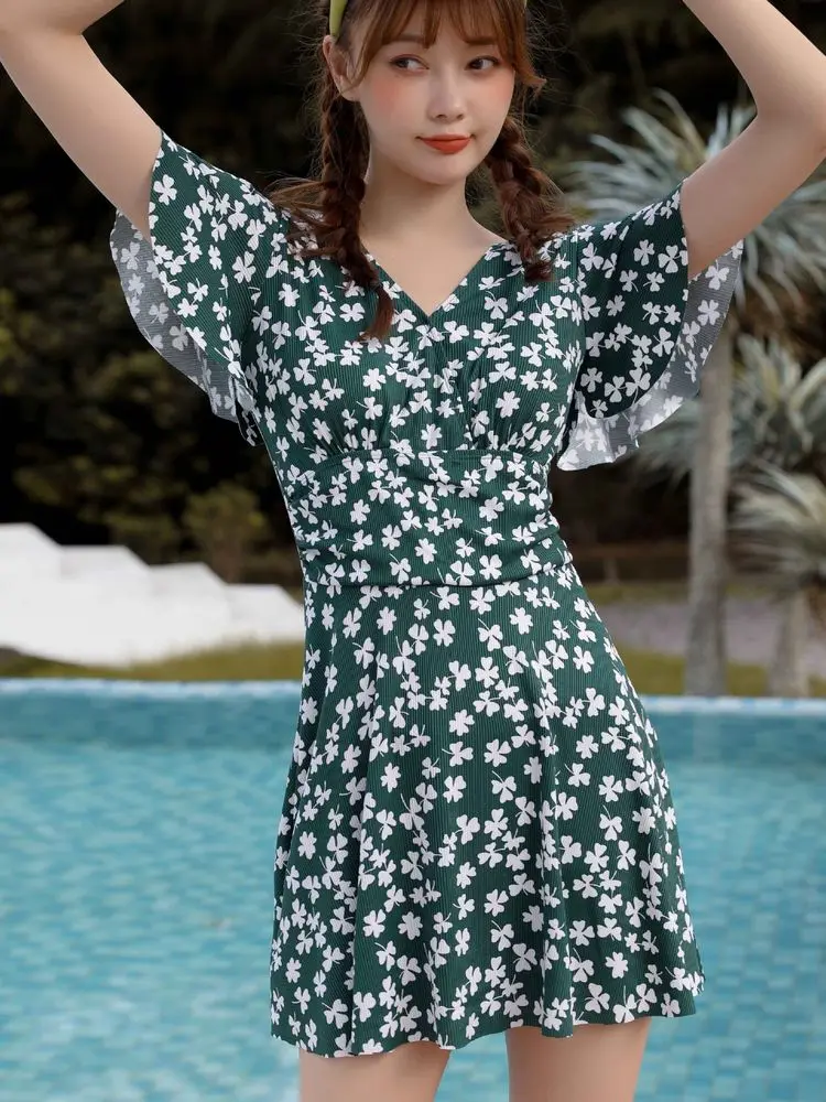 Купальник Puku Juzg Женский 2022 новая Корейская версия консервативное бикини Цельный