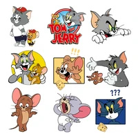 tom and jerry heat stickers cute stripes iron on transfers for clothing thermoadhesive fusible patch cat children t shirts diy