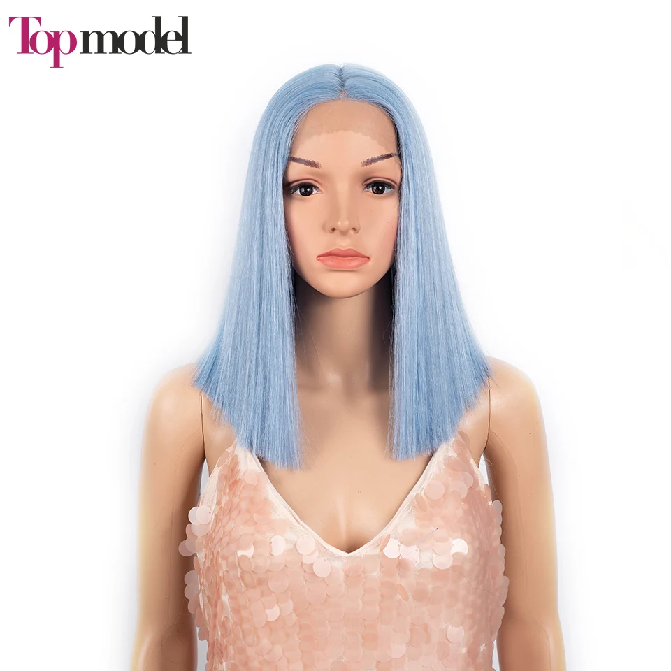 

TOP MODEL Synthetic Lace Wigs For Women Short Bob Wig Cosplay Straight Ombre Blonde Synthetic Lace Front Wig Heat Resistant Hair