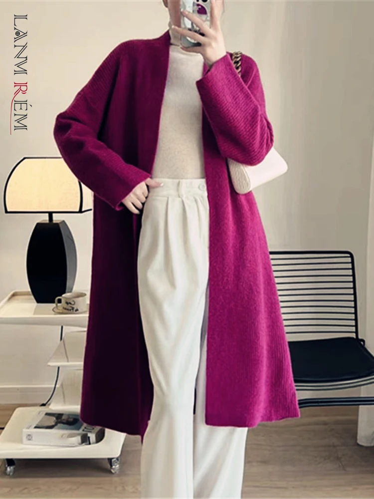 

LANMREM Knitwear Sweater Women's 2022 Autumn And Winter New Loose Long Casual Cardigans Korean Style Thickened Sweaters 2R4703
