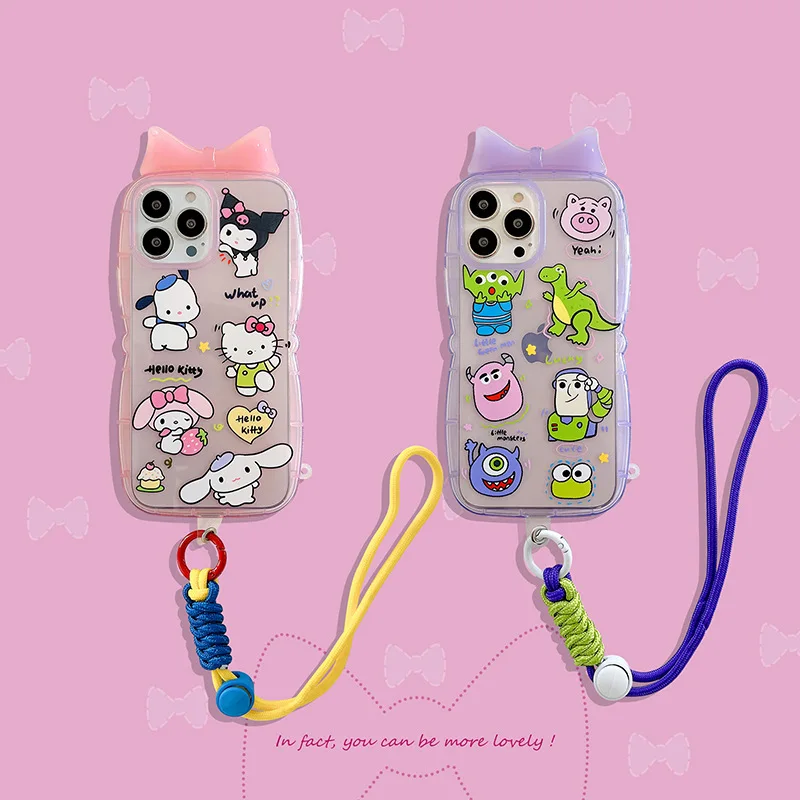 

Simple Fresh Flower Bow Cartoon Cute Character Cover for IPhone 11 12 13 Pro X XR XS Max Shockproof Phone Case IPhone 13 Case