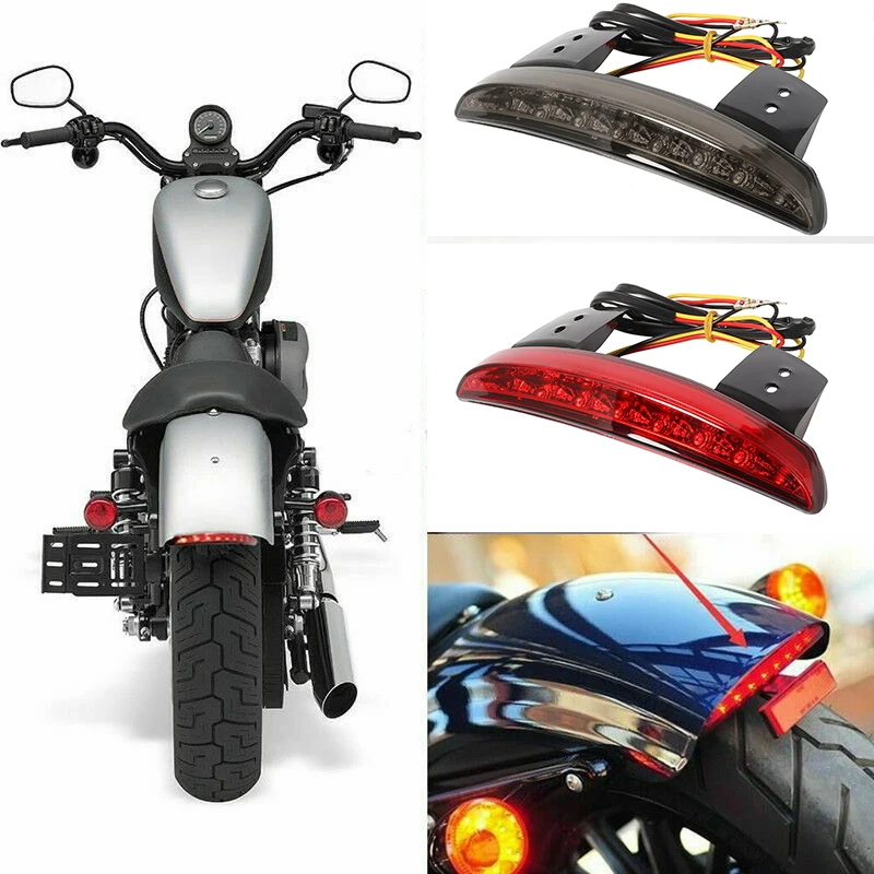 

Motorcycle Lights Rear Fender Edge Red Lens LED Brake Taillight Motorbike For Harley Touring Sportster XL 883 1200 Iron XL1200N