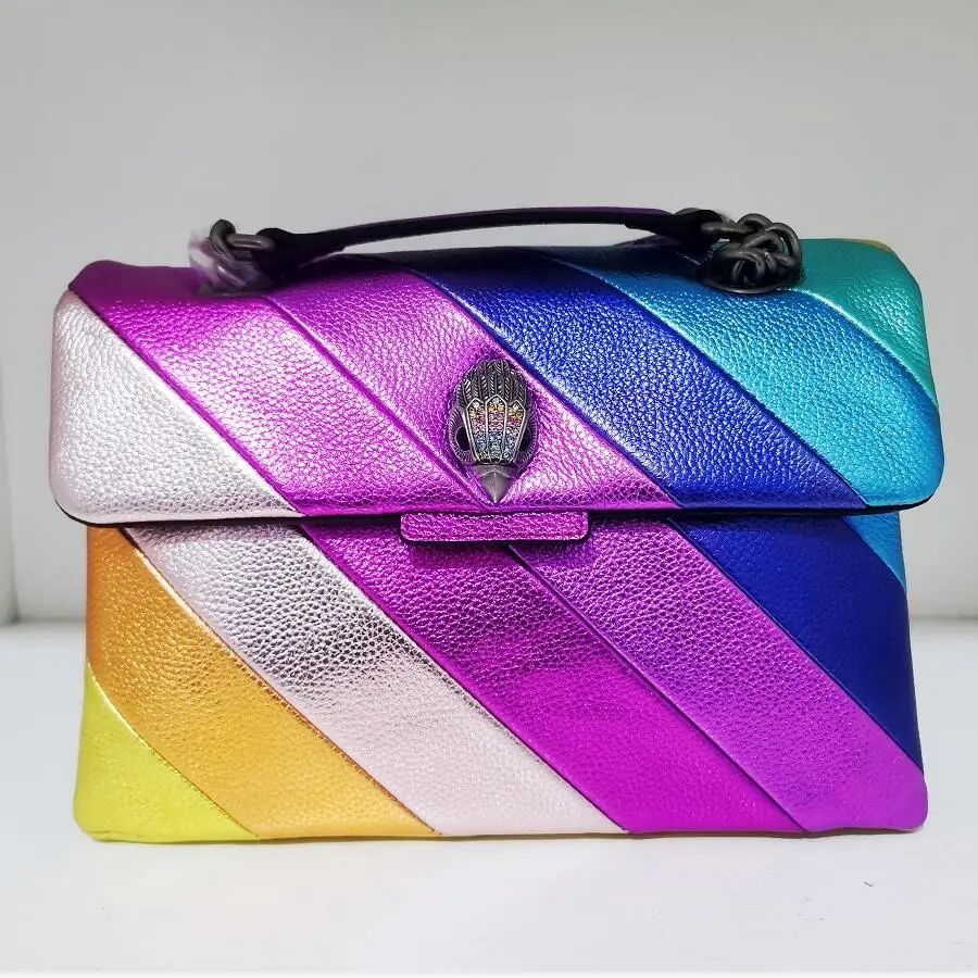 2023 New kurt G Rainbow Bag Genuine Leather Chain Bag London Luxury Design Women Bags One-shoulder Crossbody Messenger Handbag