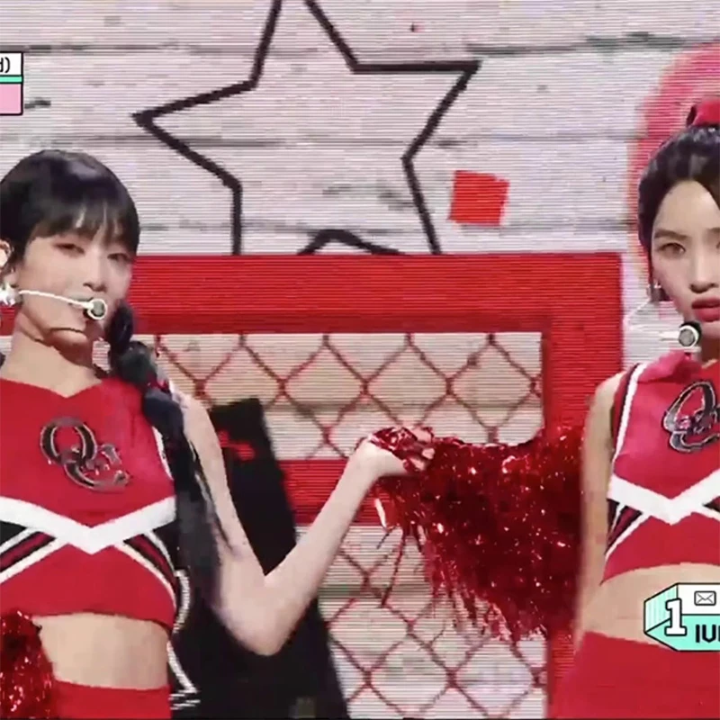 2023 Женская одежда для джазовых танцев женский костюм выступлений красный Kpop Y2K