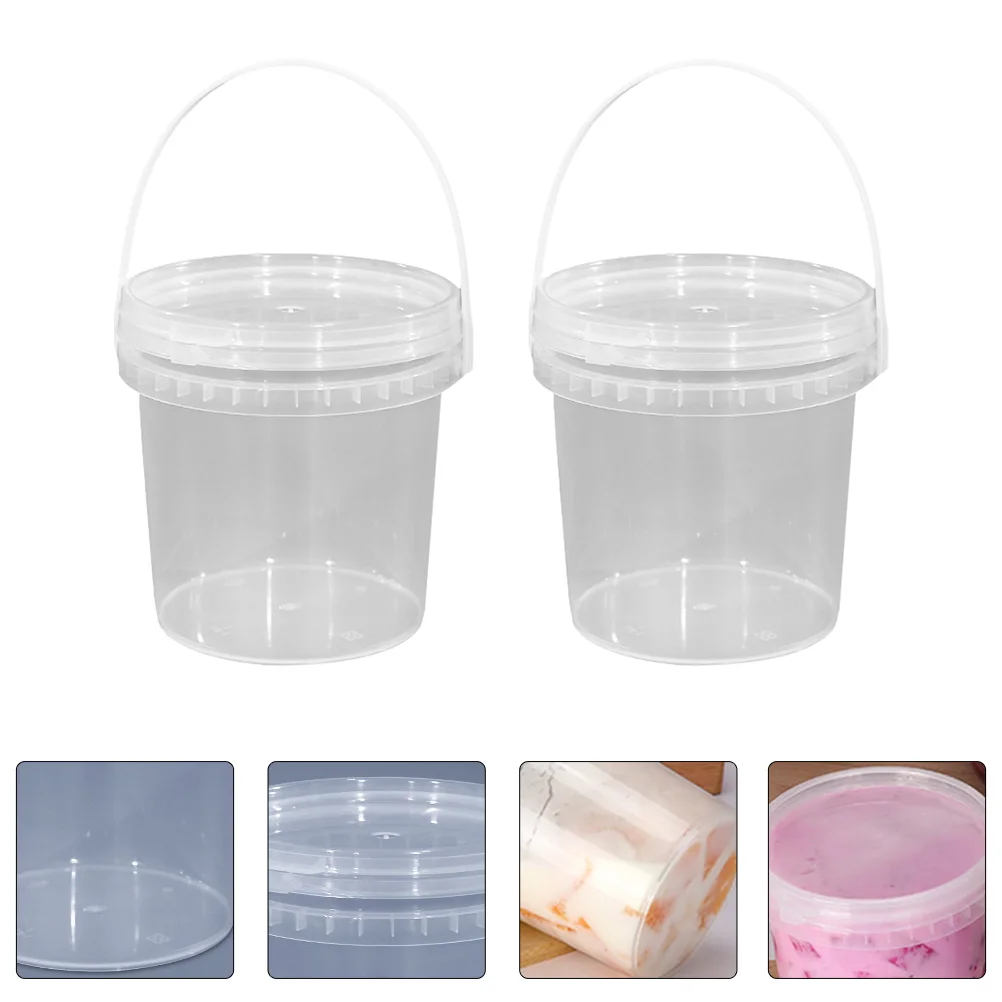 

Bucket Ice Creamstorage Clear Freezercontainers Lid Container Pail Handle Tub Delilidstubs Transparent Mini Round Yogurt Buckets