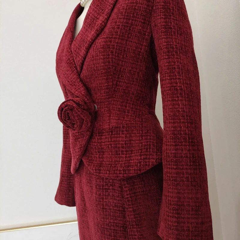 KBQ однотонный шикарный комплект из двух предметов для женщин туника с длинными