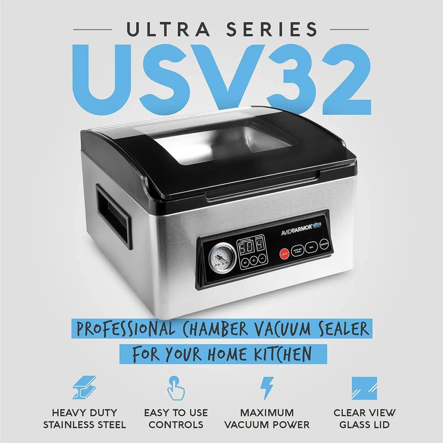 

Armor - Chamber Vacuum Sealer Machine USV32 Ultra Series, Vacuum Food Sealer for Wet Foods, Meat Sealers Vacuum Packing Machine,